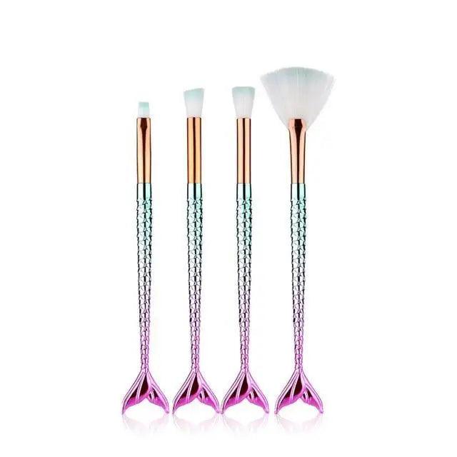 Makeup Brushes Kit Natural Tool Pencil Cosmetics Foundation Artist Mermaid Highlighter Face Set Of Bronzer Eyeshadow Lip Stevvex