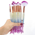 Makeup Brushes Kit Natural Tool Pencil Cosmetics Foundation Artist Mermaid Highlighter Face Set Of Bronzer Eyeshadow Lip Stevvex