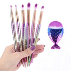 Makeup Brushes Kit Natural Tool Pencil Cosmetics Foundation Artist Mermaid Highlighter Face Set Of Bronzer Eyeshadow Lip Stevvex