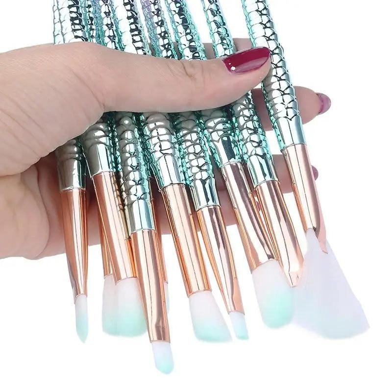 Makeup Brushes Kit Natural Tool Pencil Cosmetics Foundation Artist Mermaid Highlighter Face Set Of Bronzer Eyeshadow Lip Stevvex