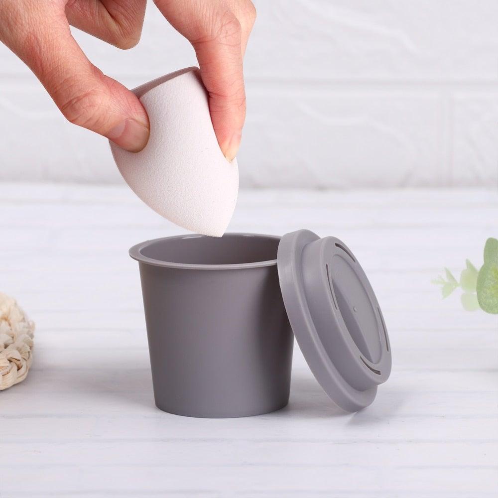 Makeup Sponge Case Capsule Shaped Box Container Makeup Drying Holder Easy Sponge Display Storage Cosmetic Puff Holder Egg Shape Box Stevvex