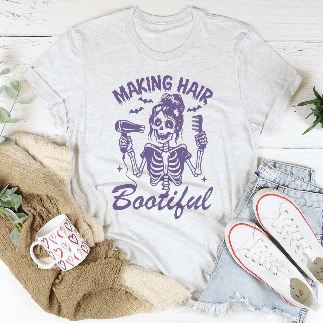 Making Hair Bootiful Halloween Hair Stylist Tee Peachy Sunday