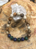 Malachite Chrysocolla Picture Jasper Stretch Bracelet