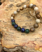 Malachite Chrysocolla Picture Jasper Stretch Bracelet