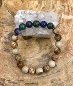 Malachite Chrysocolla Picture Jasper Stretch Bracelet