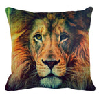 Male Lion Printing Linen Pillow Cover Lion Leo King Square Cushion Covers For Home Sofa Bed Chair Decoration Stevvex