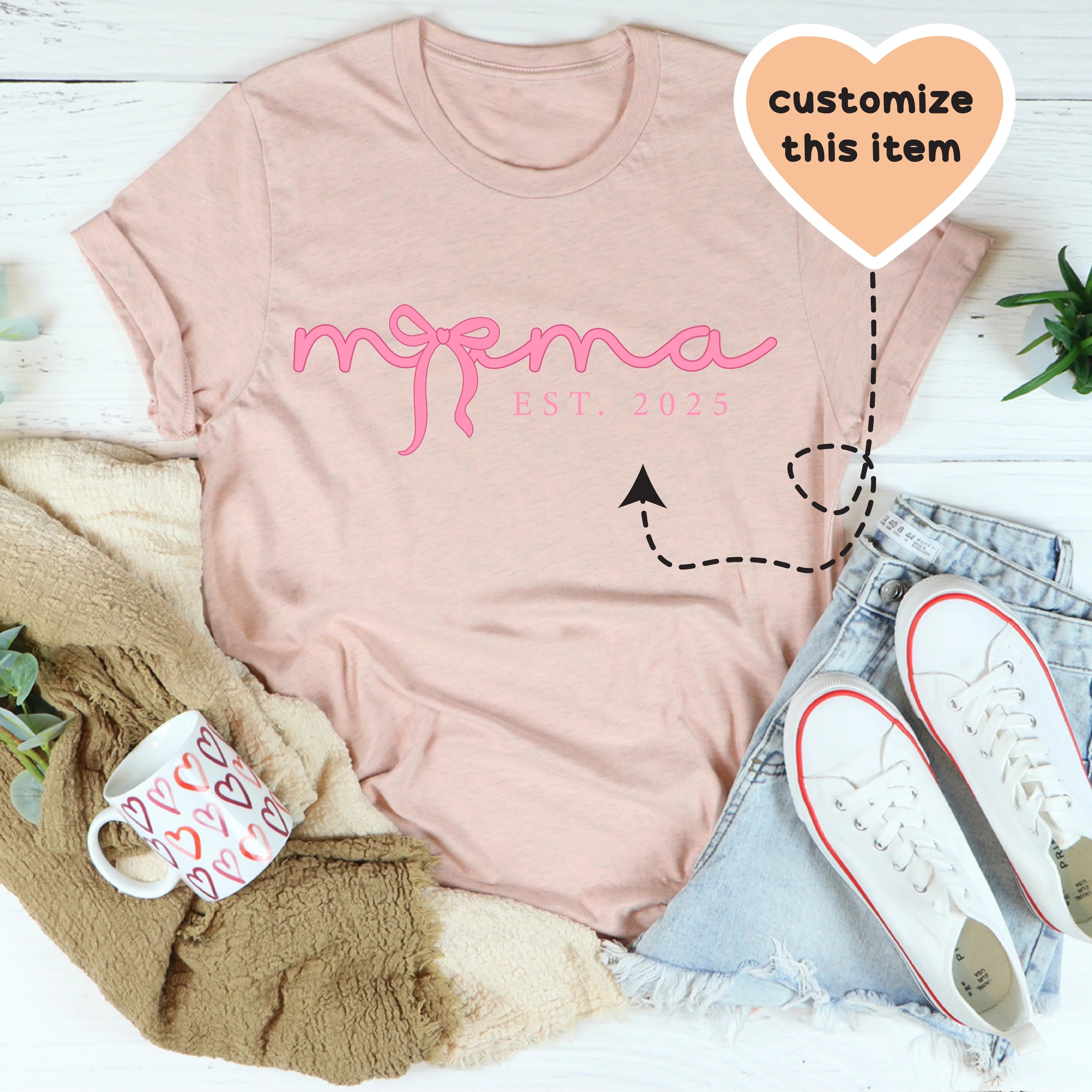 Mama Custom Tee Peachy Sunday
