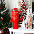 Mama Needs A Silent Night 40oz Insulated Mug With Handle Lid And Straw