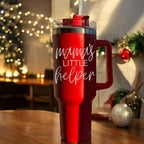 Insulated 40oz Travel Mug With Handle Lid And Straw, Green Option, Mom Gift BandsCo Straps