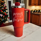 Insulated 40oz Travel Mug With Handle Lid And Straw, Green Option, Mom Gift BandsCo Straps