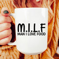 Man I Love Food Ceramic Mug 15 oz Peachy Sunday