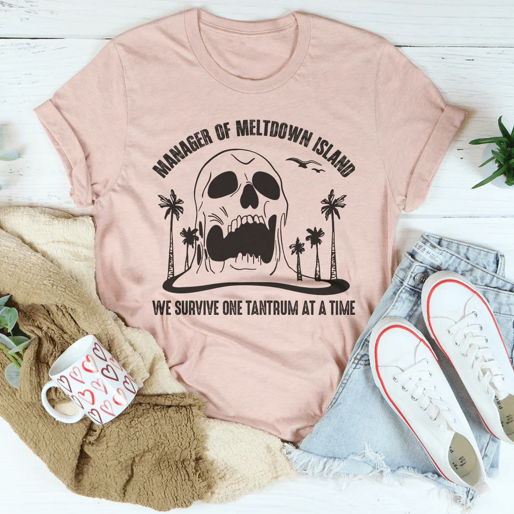Manager Of Meltdown Island Tee Peachy Sunday