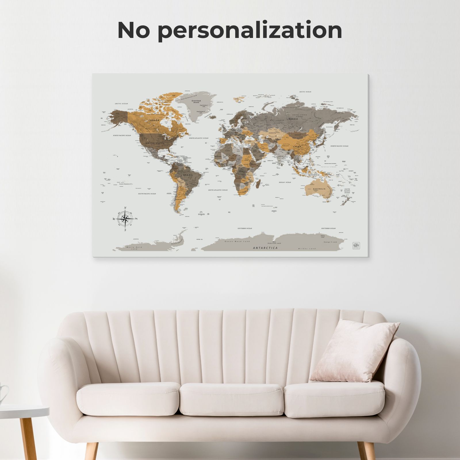 World Map on Canvas - Desert - SJB-DIAMOND ELITES