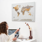 World Map on Canvas - Desert - SJB-DIAMOND ELITES