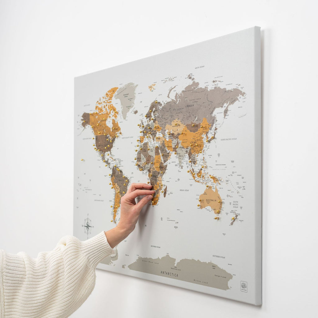 World Map on Canvas - Desert - SJB-DIAMOND ELITES