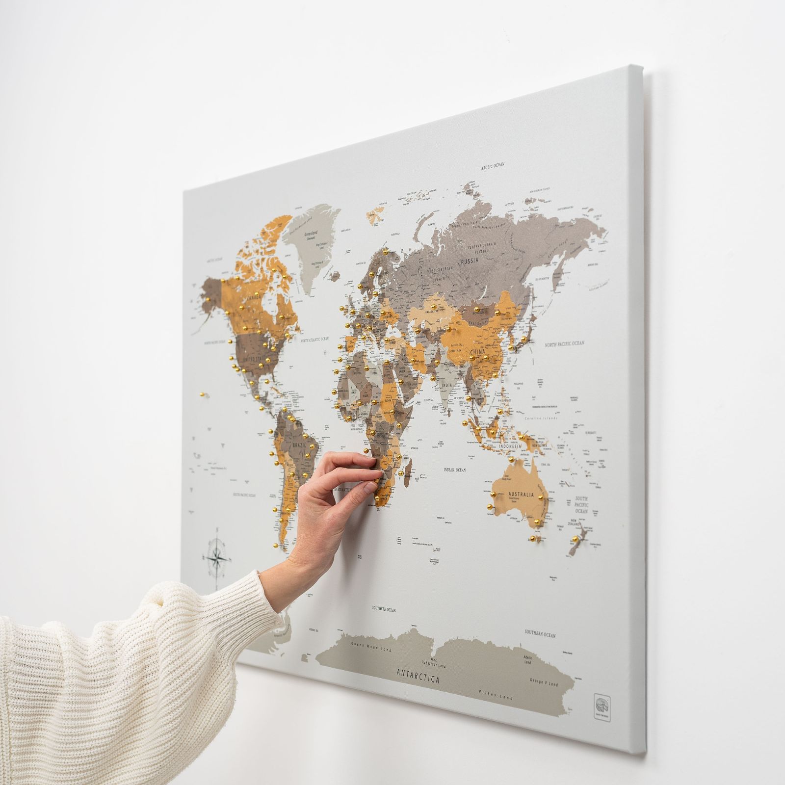 World Map on Canvas - Desert - SJB-DIAMOND ELITES