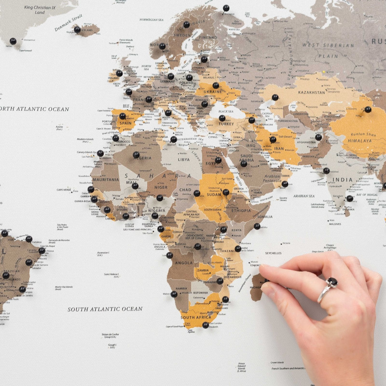 World Map on Canvas - Desert - SJB-DIAMOND ELITES