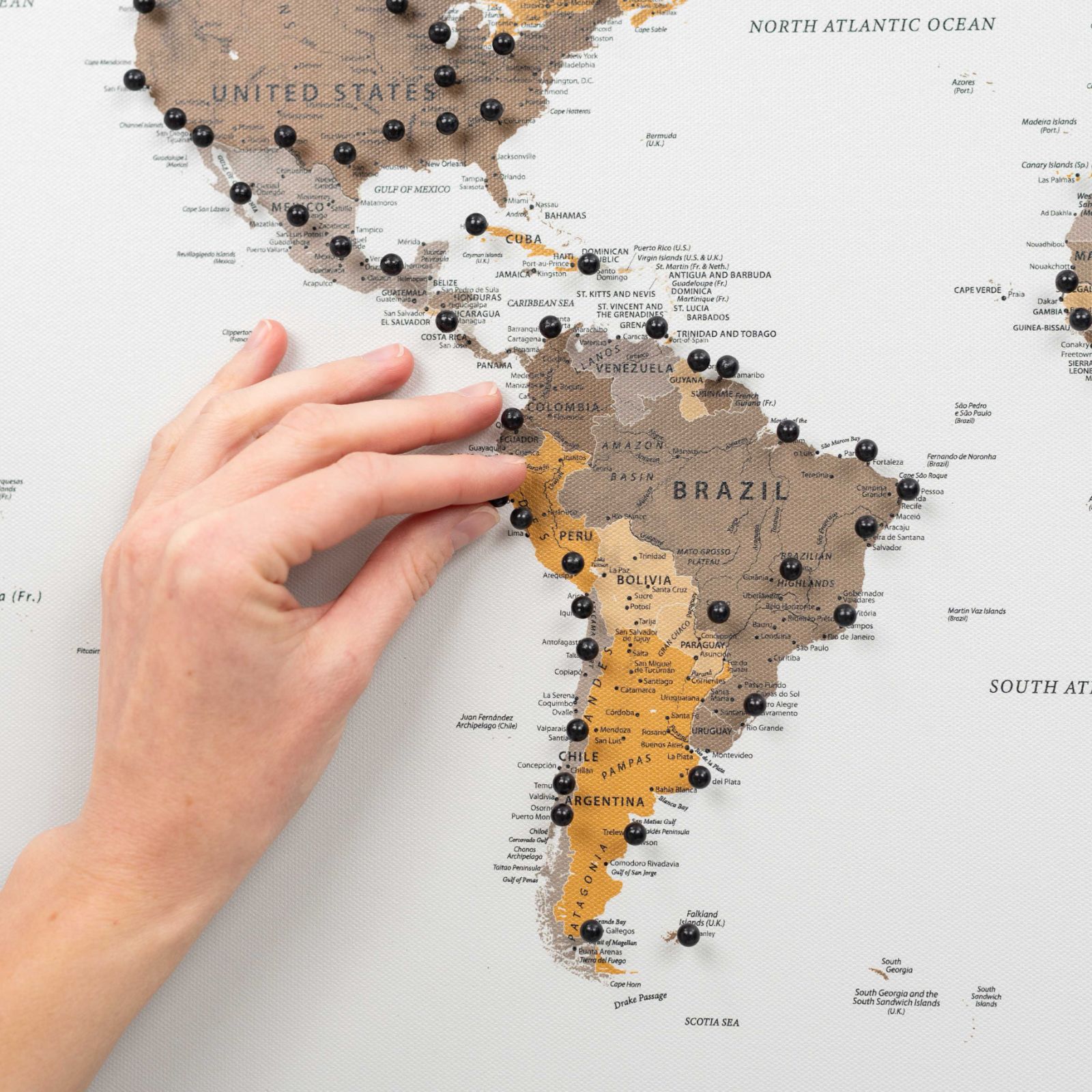 World Map on Canvas - Desert - SJB-DIAMOND ELITES