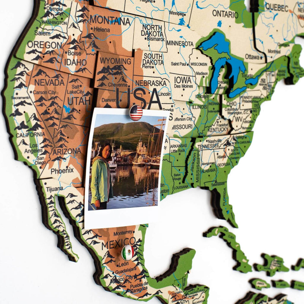 3D Wooden World Map Physical - SJB-DIAMOND ELITES
