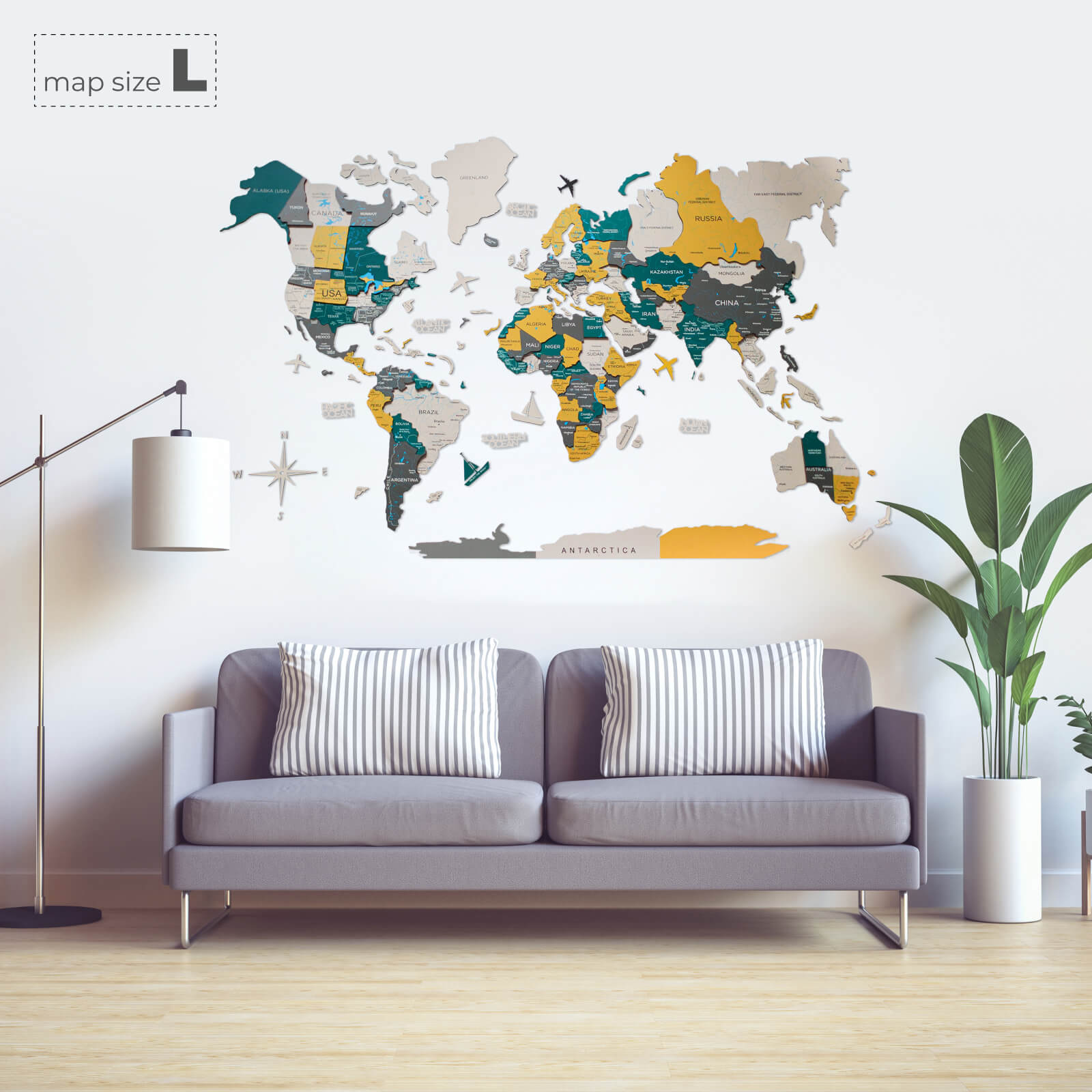3D Wooden World Map Country - SJB-DIAMOND ELITES