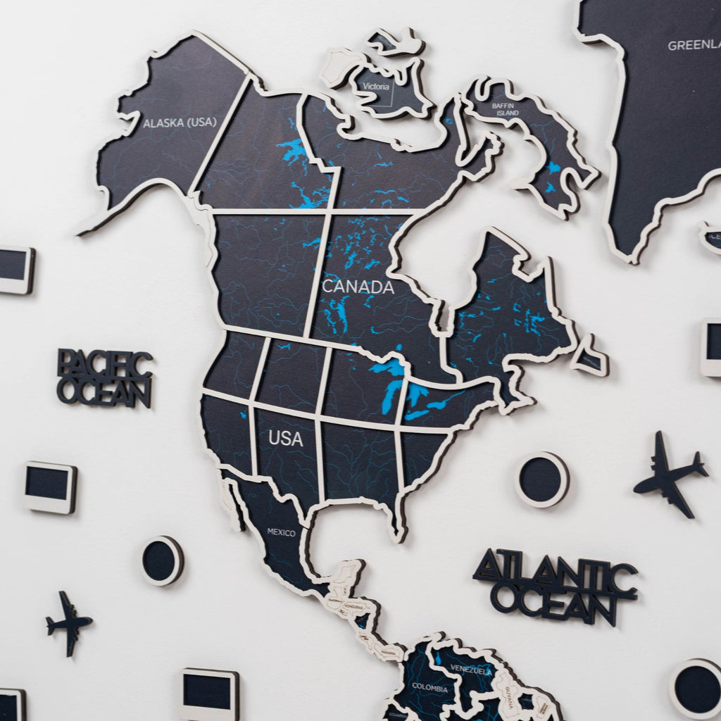 World Photo Map Midnight - SJB-DIAMOND ELITES