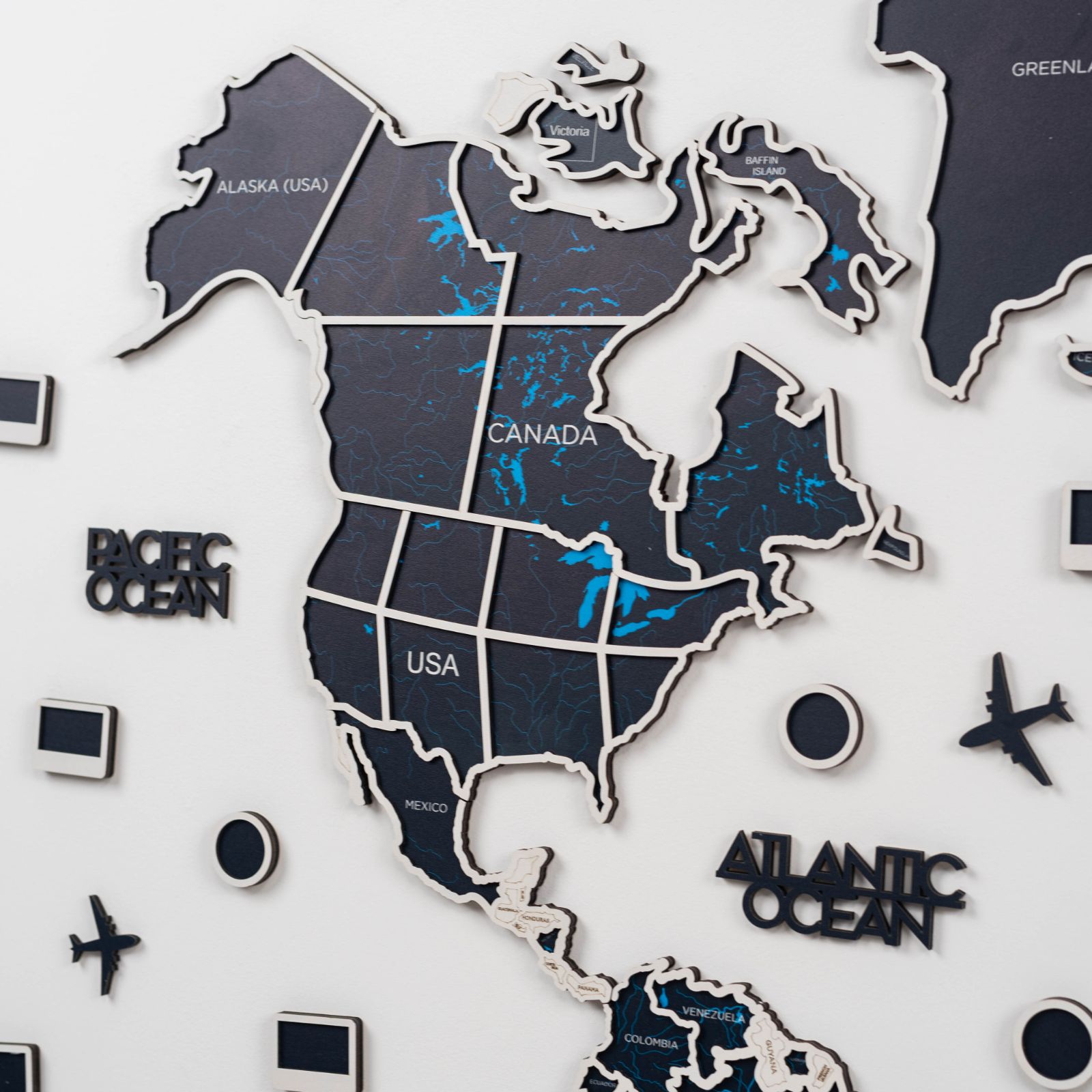 World Photo Map Midnight - SJB-DIAMOND ELITES