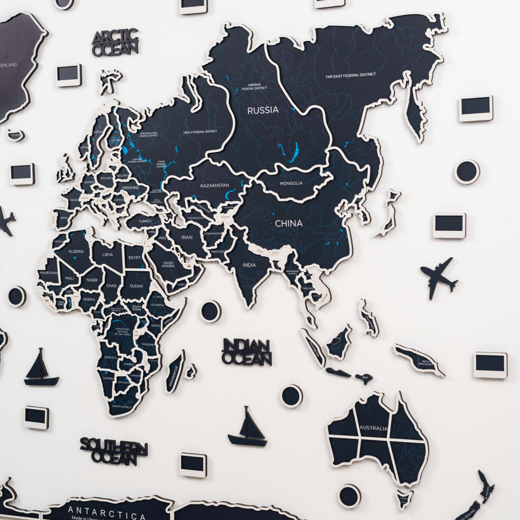 World Photo Map Midnight - SJB-DIAMOND ELITES