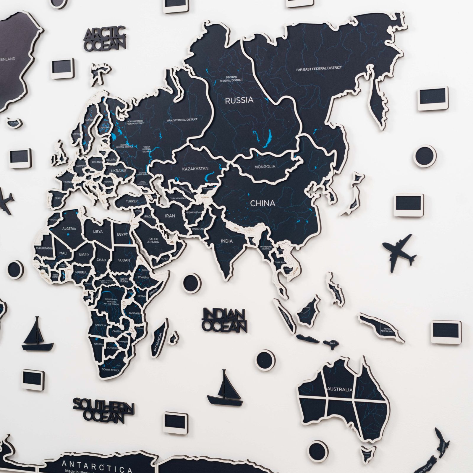 World Photo Map Midnight - SJB-DIAMOND ELITES