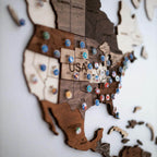 Wall Decor Bundle: 3D Wooden World Map with Flag Pins - SJB-DIAMOND ELITES