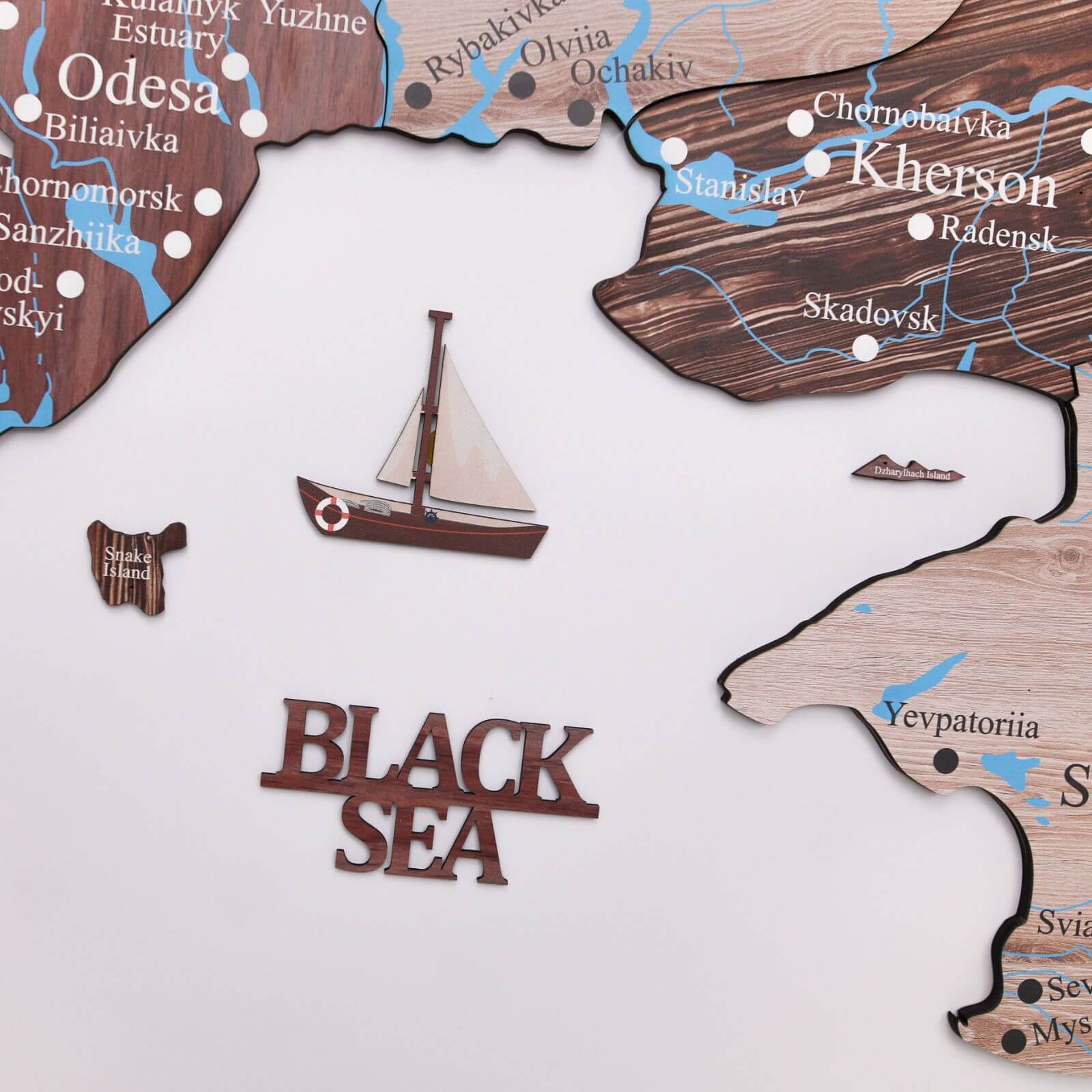 Wooden Map of Ukraine Cappuccino Enjoy The Wood