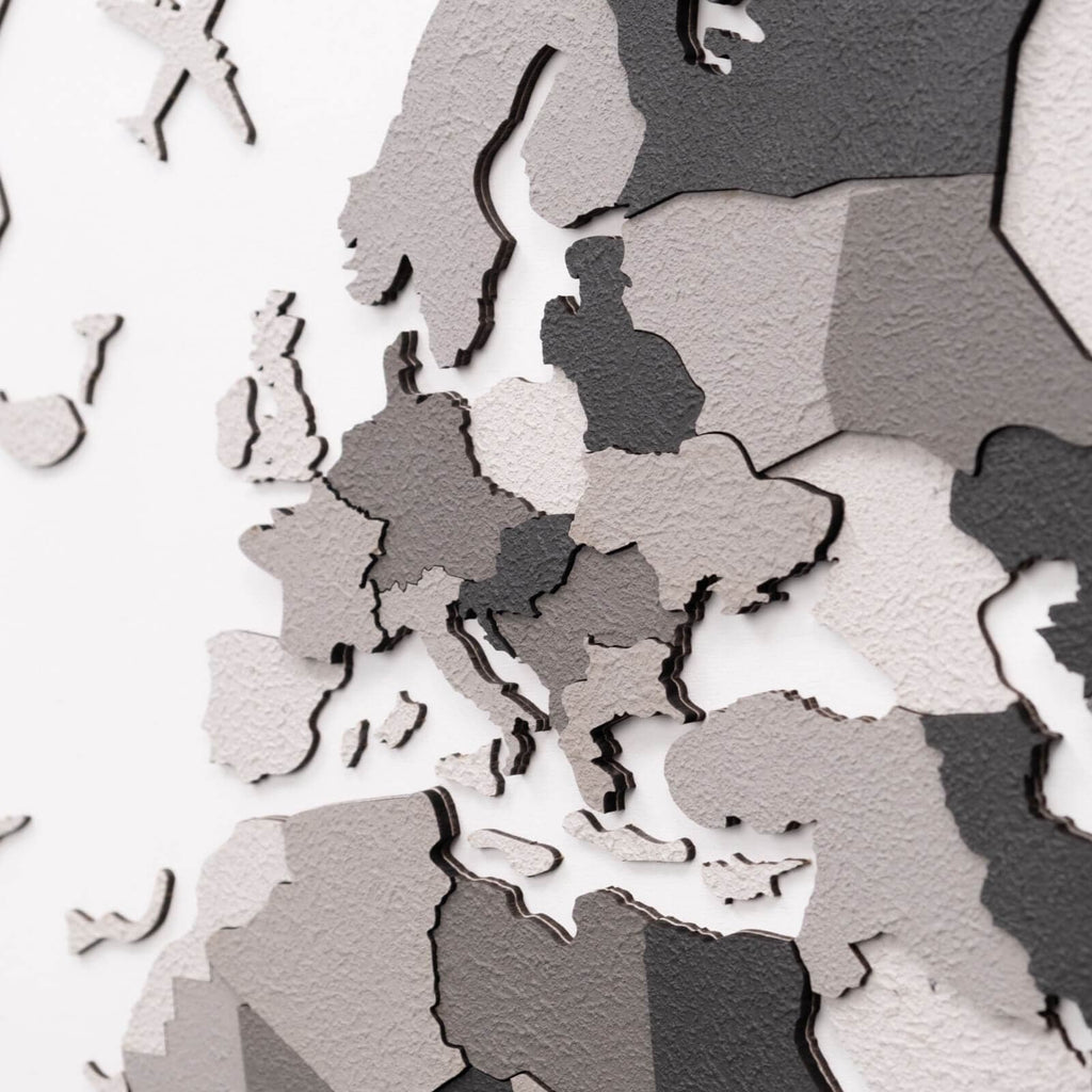 3D Wooden World Map Concrete Enjoy The Wood