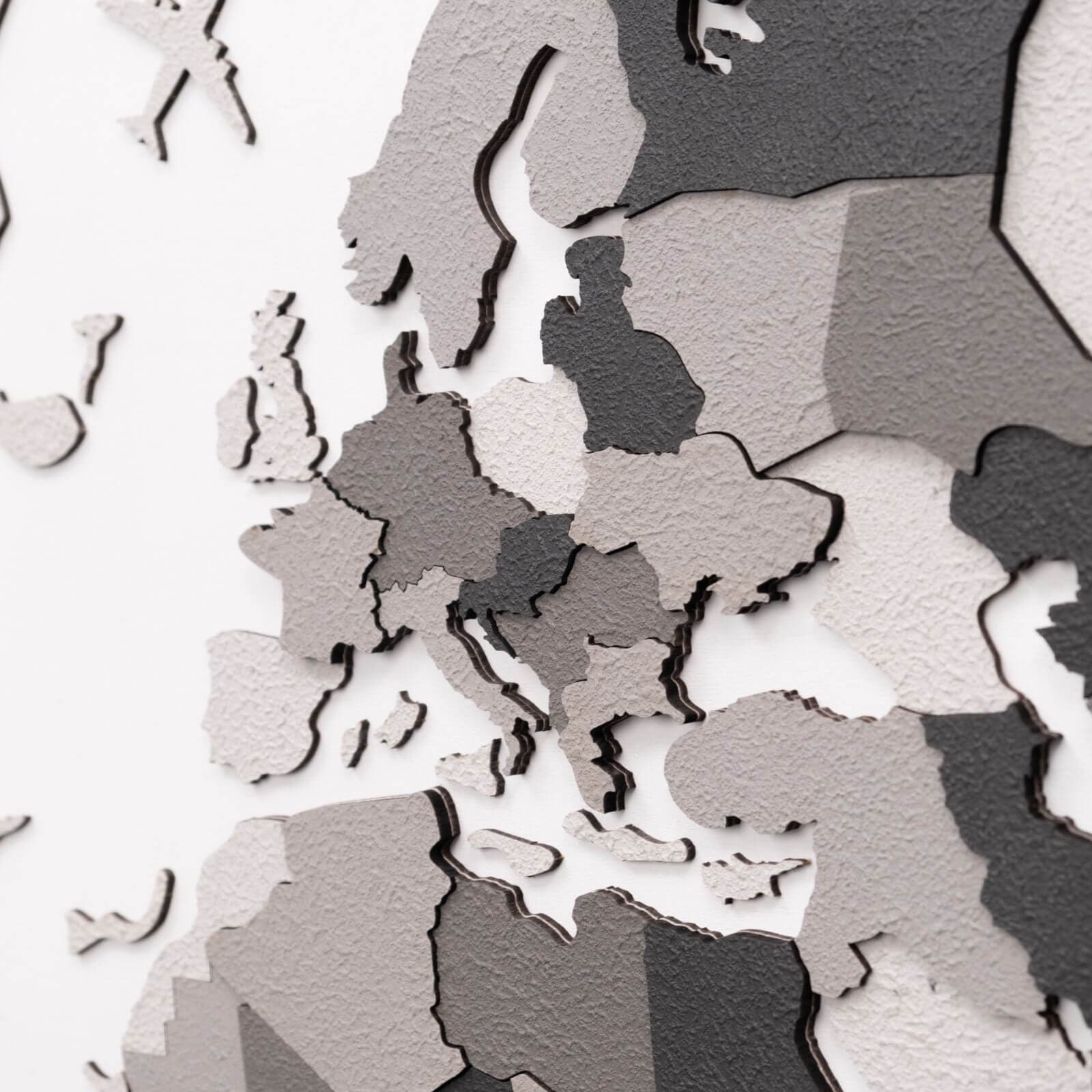 3D Wooden World Map Concrete Enjoy The Wood