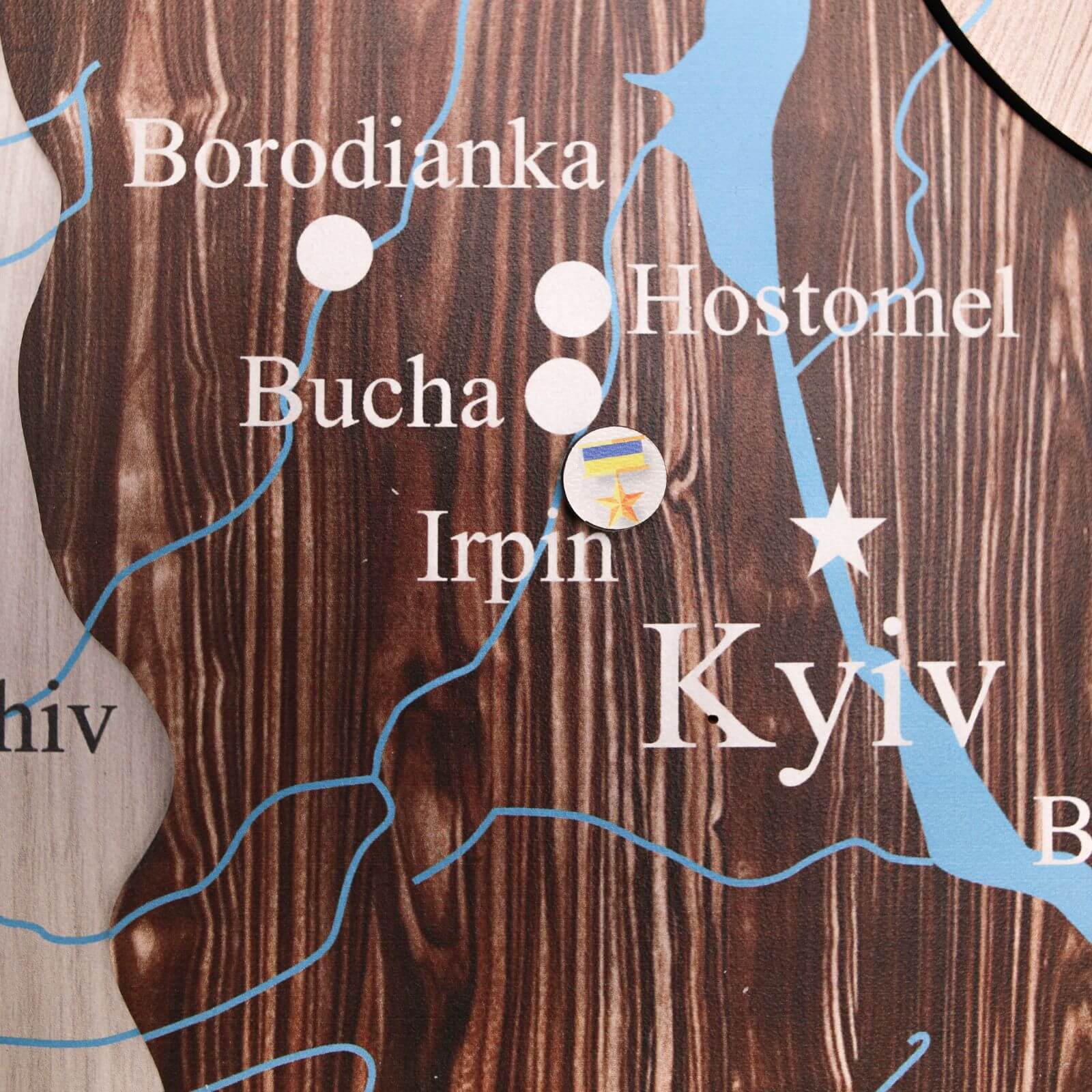 Wooden Map of Ukraine Cappuccino Enjoy The Wood