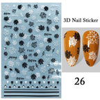 Maple Leaves 3D Nail Stickers Fall Leaf Flowers Line Sliders For Nails Self Adhesive Stickers Autumn Manicuring Decals Transfer Nail Decals Sticker For Pretty Girl Self-Adhesive Nail Decals Designer Nail Stickers for Acrylic Stevvex