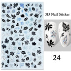 Maple Leaves 3D Nail Stickers Fall Leaf Flowers Line Sliders For Nails Self Adhesive Stickers Autumn Manicuring Decals Transfer Nail Decals Sticker For Pretty Girl Self-Adhesive Nail Decals Designer Nail Stickers for Acrylic Stevvex