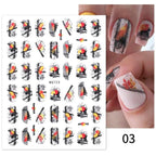 Maple Leaves 3D Nail Stickers Fall Leaf Flowers Line Sliders For Nails Self Adhesive Stickers Autumn Manicuring Decals Transfer Nail Decals Sticker For Pretty Girl Self-Adhesive Nail Decals Designer Nail Stickers for Acrylic Stevvex
