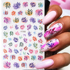 Maple Leaves 3D Nail Stickers Fall Leaf Flowers Line Sliders For Nails Self Adhesive Stickers Autumn Manicuring Decals Transfer Nail Decals Sticker For Pretty Girl Self-Adhesive Nail Decals Designer Nail Stickers for Acrylic Stevvex