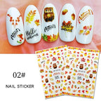 Maple Leaves 3D Nail Stickers Fall Leaf Flowers Line Sliders For Nails Self Adhesive Stickers Autumn Manicuring Decals Transfer Nail Decals Sticker For Pretty Girl Self-Adhesive Nail Decals Designer Nail Stickers for Acrylic Stevvex