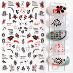 Maple Leaves 3D Nail Stickers Fall Leaf Flowers Line Sliders For Nails Self Adhesive Stickers Autumn Manicuring Decals Transfer Nail Decals Sticker For Pretty Girl Self-Adhesive Nail Decals Designer Nail Stickers for Acrylic Stevvex