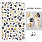 Maple Leaves 3D Nail Stickers Fall Leaf Flowers Line Sliders For Nails Self Adhesive Stickers Autumn Manicuring Decals Transfer Nail Decals Sticker For Pretty Girl Self-Adhesive Nail Decals Designer Nail Stickers for Acrylic Stevvex