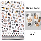 Maple Leaves 3D Nail Stickers Fall Leaf Flowers Line Sliders For Nails Self Adhesive Stickers Autumn Manicuring Decals Transfer Nail Decals Sticker For Pretty Girl Self-Adhesive Nail Decals Designer Nail Stickers for Acrylic Stevvex
