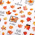 Maple Leaves 3D Nail Stickers Fall Leaf Flowers Line Sliders For Nails Self Adhesive Stickers Autumn Manicuring Decals Transfer Nail Decals Sticker For Pretty Girl Self-Adhesive Nail Decals Designer Nail Stickers for Acrylic Stevvex