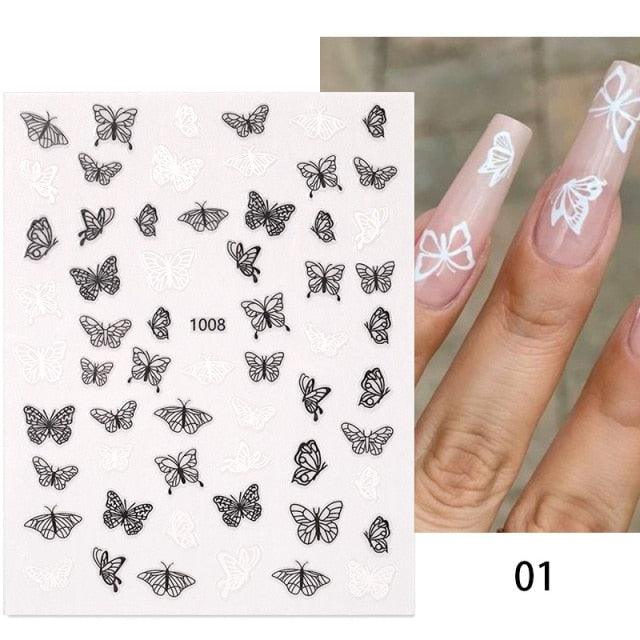 Maple Leaves 3D Nail Stickers Fall Leaf Flowers Line Sliders For Nails Self Adhesive Stickers Autumn Manicuring Decals Transfer Nail Decals Sticker For Pretty Girl Self-Adhesive Nail Decals Designer Nail Stickers for Acrylic Stevvex