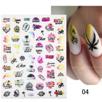 Maple Leaves 3D Nail Stickers Fall Leaf Flowers Line Sliders For Nails Self Adhesive Stickers Autumn Manicuring Decals Transfer Nail Decals Sticker For Pretty Girl Self-Adhesive Nail Decals Designer Nail Stickers for Acrylic Stevvex