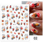 Maple Leaves 3D Nail Stickers Fall Leaf Flowers Line Sliders For Nails Self Adhesive Stickers Autumn Manicuring Decals Transfer Nail Decals Sticker For Pretty Girl Self-Adhesive Nail Decals Designer Nail Stickers for Acrylic Stevvex