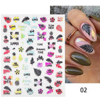 Maple Leaves 3D Nail Stickers Fall Leaf Flowers Line Sliders For Nails Self Adhesive Stickers Autumn Manicuring Decals Transfer Nail Decals Sticker For Pretty Girl Self-Adhesive Nail Decals Designer Nail Stickers for Acrylic Stevvex