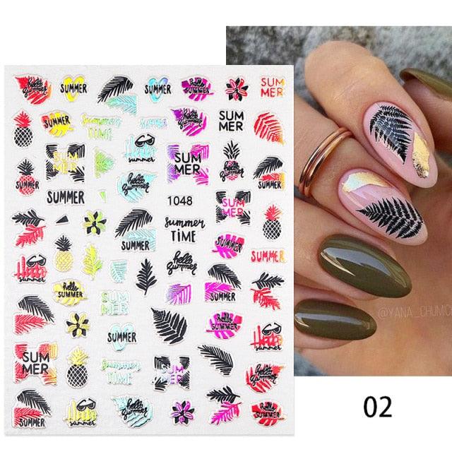 Maple Leaves 3D Nail Stickers Fall Leaf Flowers Line Sliders For Nails Self Adhesive Stickers Autumn Manicuring Decals Transfer Nail Decals Sticker For Pretty Girl Self-Adhesive Nail Decals Designer Nail Stickers for Acrylic Stevvex