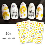 Maple Leaves 3D Nail Stickers Fall Leaf Flowers Line Sliders For Nails Self Adhesive Stickers Autumn Manicuring Decals Transfer Nail Decals Sticker For Pretty Girl Self-Adhesive Nail Decals Designer Nail Stickers for Acrylic Stevvex