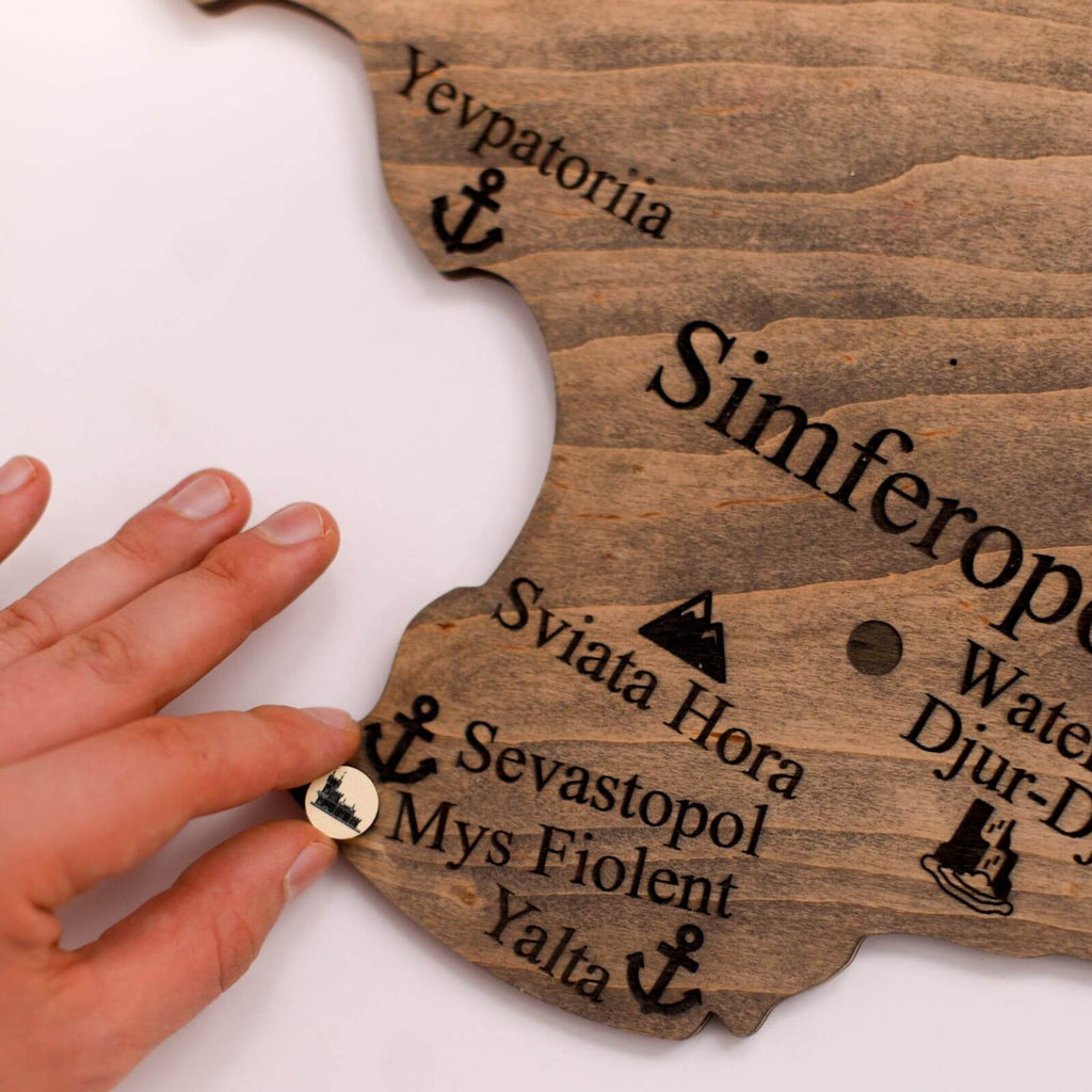 Wooden Map of Ukraine Multicolor Enjoy The Wood