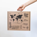 3D Luminous/Magnetic Colored Wooden World Map Azure Enjoy The Wood
